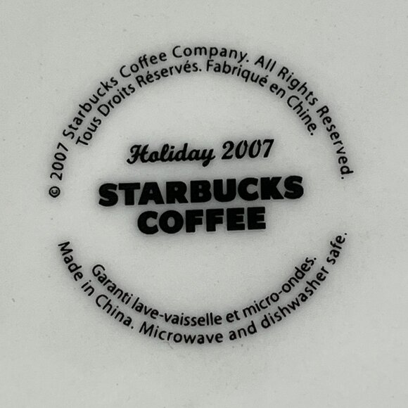 Starbucks 2007 Holiday Espresso Demitasse Cups & Saucers. Candycane Swirl 3fl/oz - Picture 3 of 5